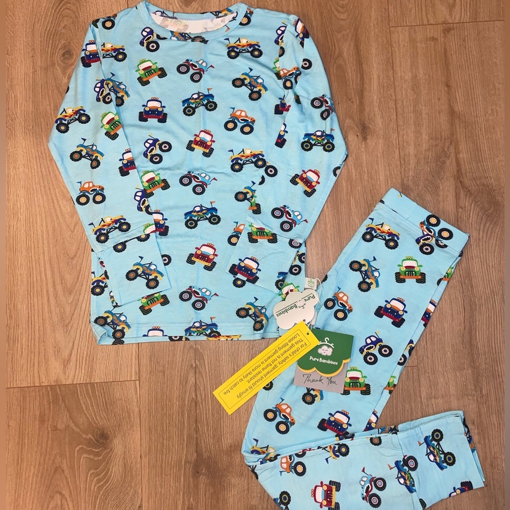 Monster truck bamboo pajamas